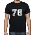 78 Numbers Black Men's Short Sleeve Round Neck T-shirt 00116