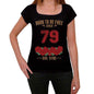 79 Born To Be Free Since 79 Womens T-Shirt Black Birthday Gift 00521 - Black / Xs - Casual