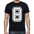 8 chiffres noir hommes manches courtes col rond T-shirt 00116