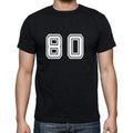 80 Numbers Black Men's Short Sleeve Round Neck T-shirt 00116