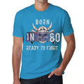 80, Ready to Fight, Men's T-shirt, Blue, Birthday Gift 00390