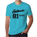 81, Authentic, Blue, Men's Short Sleeve Round Neck T-shirt 00122