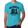 81, Authentic Genuine, Blue, Men's Short Sleeve Round Neck T-shirt 00120
