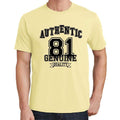 81, Authentic Genuine, Pale Yellow, Men's Short Sleeve Round Neck T-shirt 00119