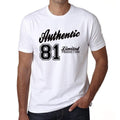 81, Authentic, White, Men's Short Sleeve Round Neck T-shirt 00123