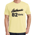 82, Authentic, Lemon, Men's Short Sleeve Round Neck T-shirt