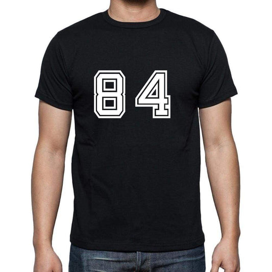 84 Numbers Black Mens Short Sleeve Round Neck T-Shirt 00116 - Casual