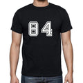 84 Numbers Black Men's Short Sleeve Round Neck T-shirt 00116