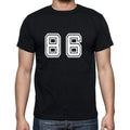 86 Numbers Black Men's Short Sleeve Round Neck T-shirt 00116