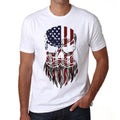 ULTRABASIC Men's T-Shirt - Bearded Skull - US American Flag Patriotic Shirt