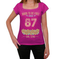 87, Born to be Free Since 87 Women's T shirt Pink Birthday Gift 00533