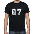 87 Numbers Black Men's Short Sleeve Round Neck T-shirt 00116
