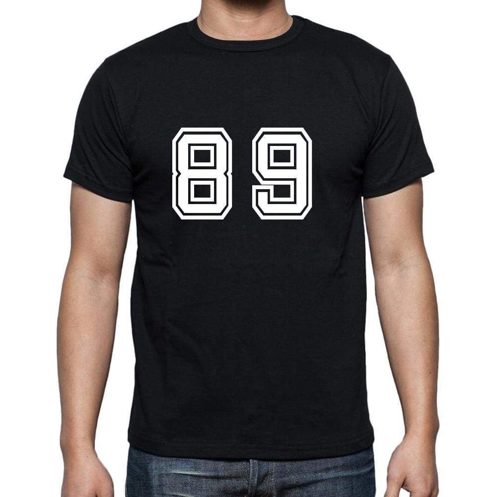 89 Numbers Black Men's Short Sleeve Round Neck T-shirt 00116 - Ultrabasic