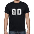 90 Numbers Black Men's Short Sleeve Round Neck T-shirt 00116