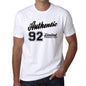 91 Authentic White Mens Short Sleeve Round Neck T-Shirt 00123 - White / S - Casual