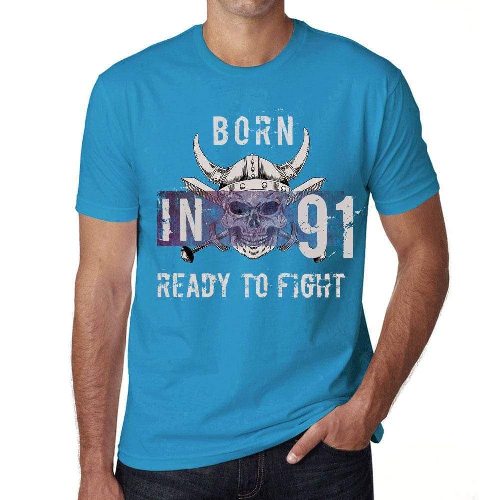 91 Ready To Fight Mens T-Shirt Blue Birthday Gift 00390 - Blue / Xs - Casual