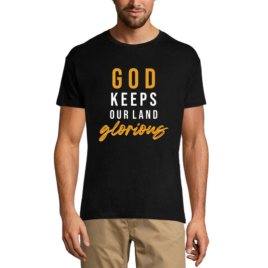 ULTRABASIC Men's T-Shirt God Keeps Our Land Glorious - Christ Religious Shirt