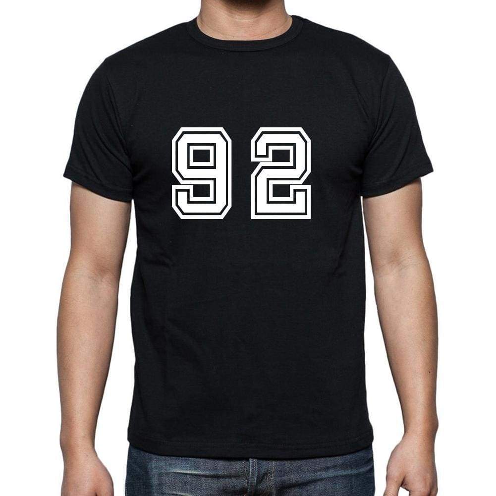 92 Numbers Black Men's Short Sleeve Round Neck T-shirt 00116 - Ultrabasic