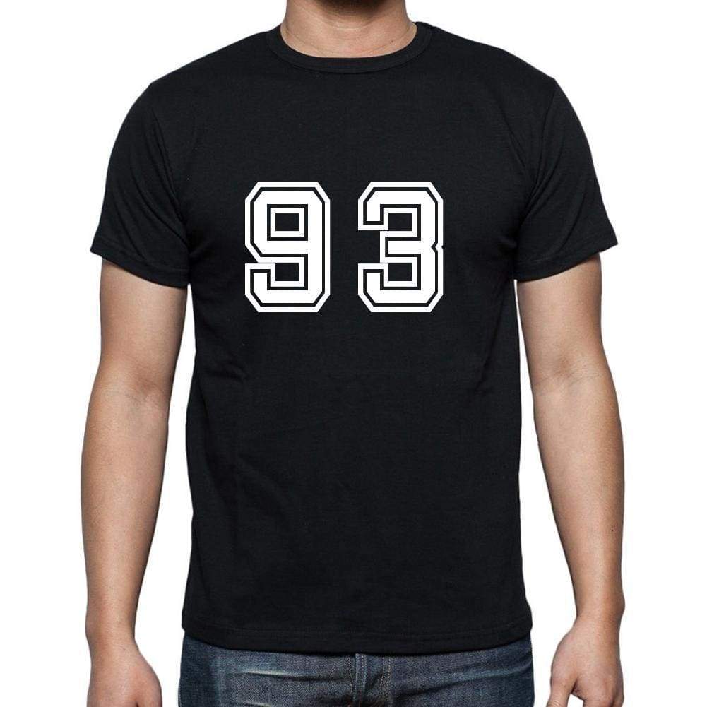 93 Numbers Black Men's Short Sleeve Round Neck T-shirt 00116 - Ultrabasic