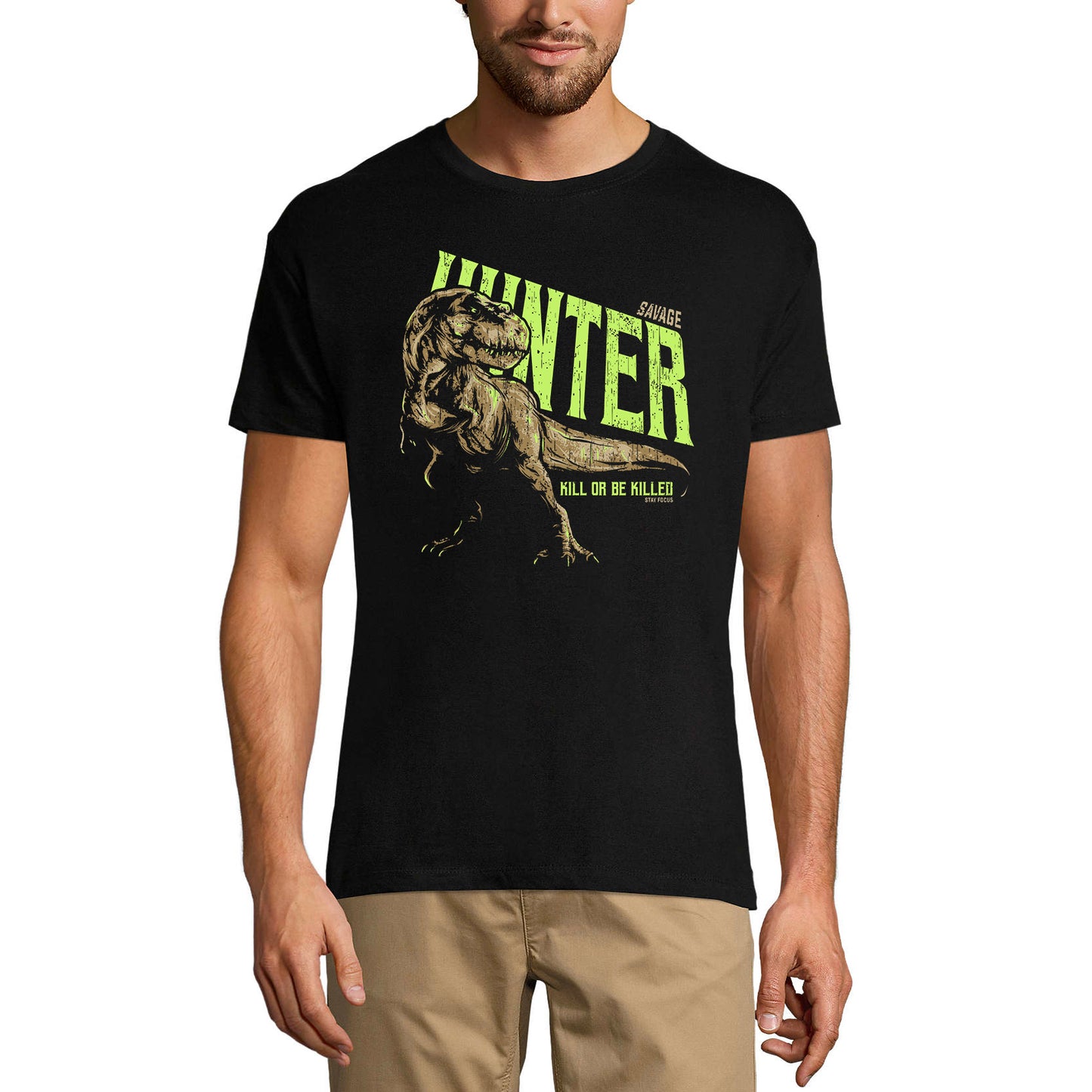 ULTRABASIC Men's T-Shirt Savage Hunter - Kill or be Killed - T-Rex Shirt for Men