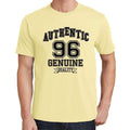 96, Authentic Genuine, Pale Yellow, Men's Short Sleeve Round Neck T-shirt 00119