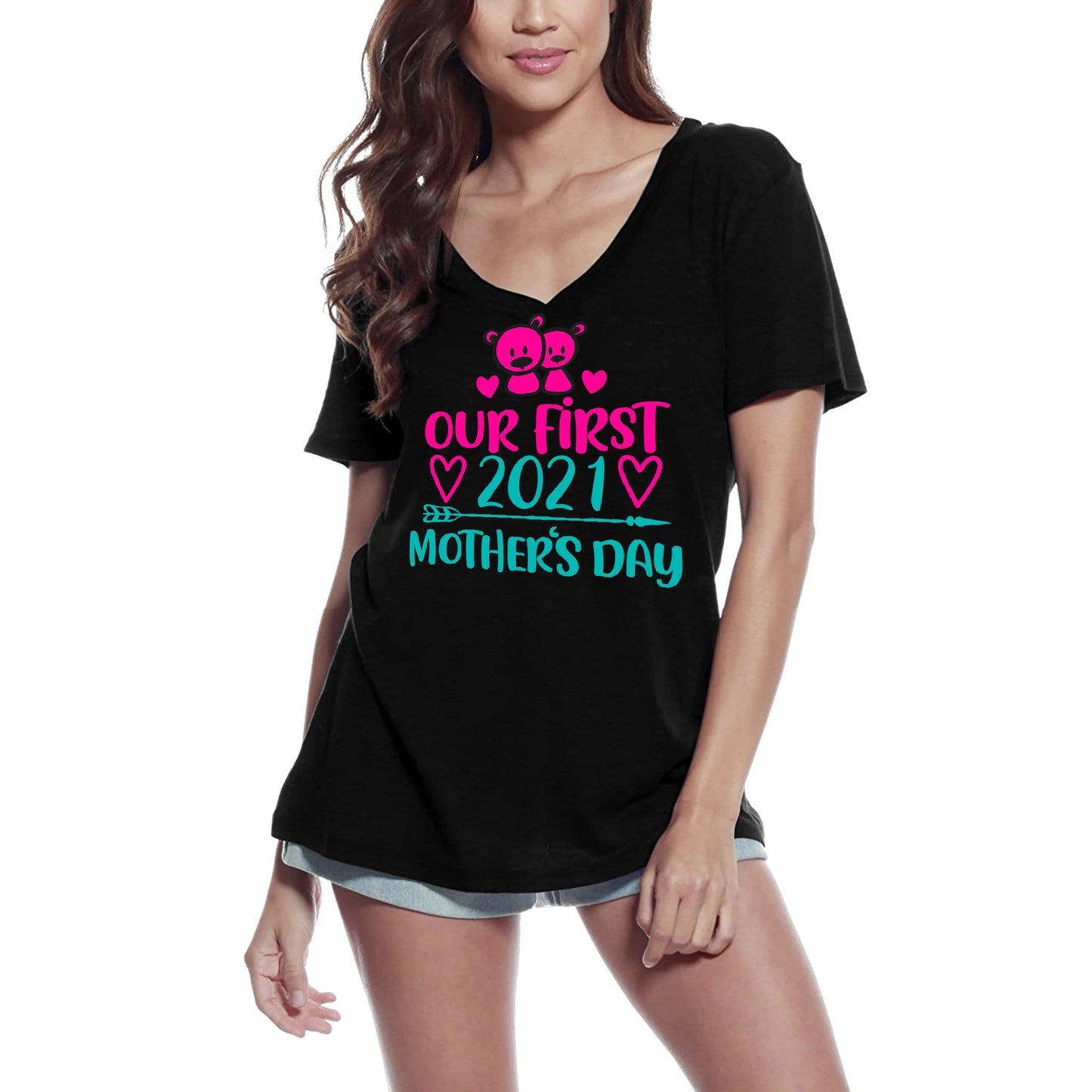 ULTRABASIC Women's T-Shirt Our First 2021 Mother's Day - Short Sleeve Tee Shirt Tops