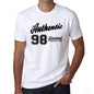 97 Authentic White Mens Short Sleeve Round Neck T-Shirt 00123 - White / S - Casual