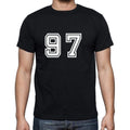 97 Numbers Black Men's Short Sleeve Round Neck T-shirt 00116