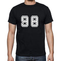 98 Numbers Black Men's Short Sleeve Round Neck T-shirt 00116