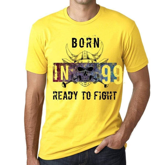 99 Ready To Fight Mens T-Shirt Yellow Birthday Gift 00391 - Yellow / Xs - Casual