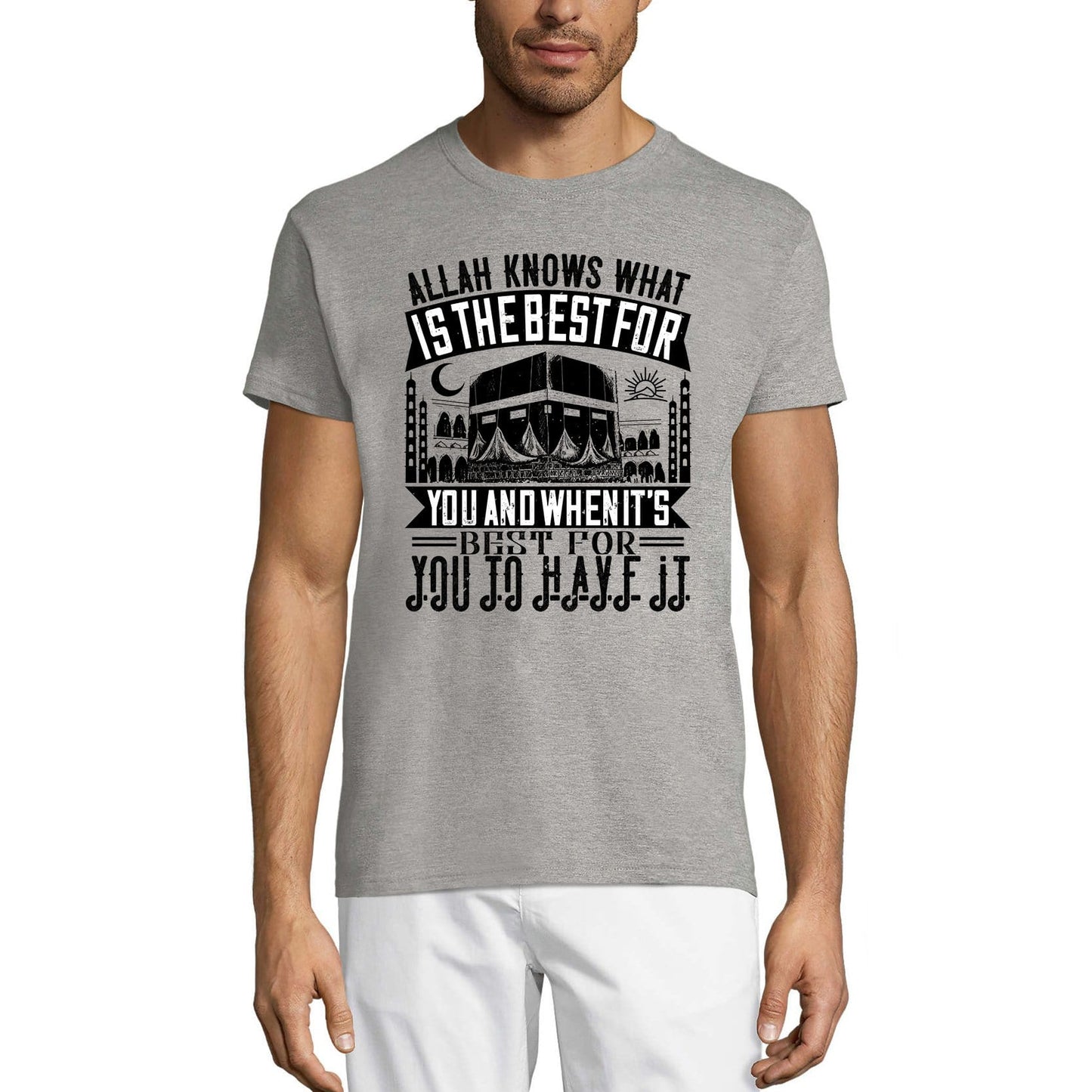 ULTRABASIC Men's T-Shirt Allah Knows Best What is the Best for You - Kaaba Tee Shirt