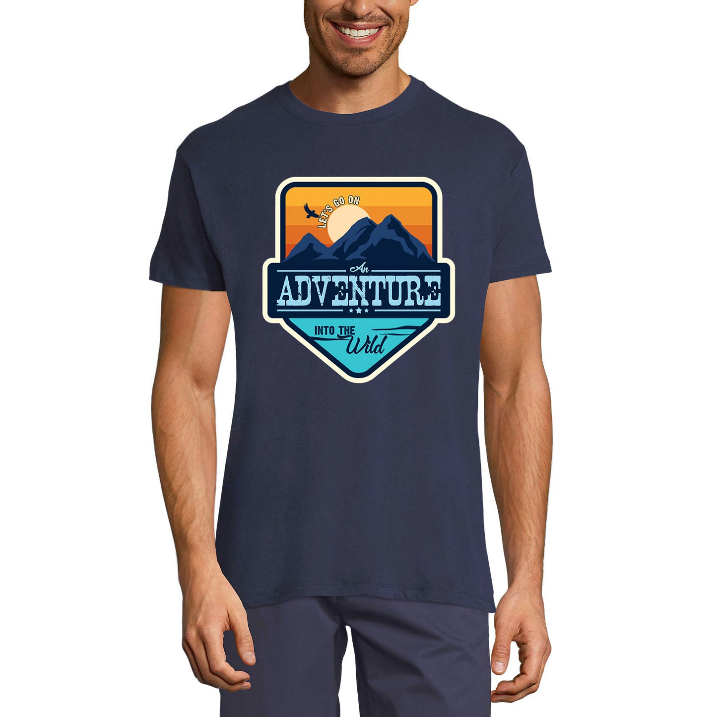 ULTRABASIC Men's T-Shirt Let's Go on an Adventure Into the Wild - Mountain Hiking Tee Shirt