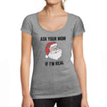 ULTRABASIC - Graphic Women's Funny Santa Christmas T-Shirt Xmas Gift Ideas Grey Marl