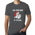 ULTRABASIC - Graphic Men's Funny Santa Christmas T-Shirt Xmas Gift Ideas Mouse Grey