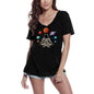 T-Shirt col en v femme ULTRABASIC astronaute univers Yoga-T-Shirt drôle de méditation spatiale