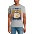 ULTRABASIC Herren T-Shirt Beer Right Meow – Retro Sunset Cat Kitten T-Shirt