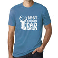 ULTRABASIC - Graphic Men's Best Buckin' Dad Ever Printed White Letter T-Shirt Aqua