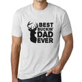 ULTRABASIC - Graphic Men's Best Buckin' Dad Ever Printed White Letter T-Shirt Vintage White