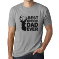 ULTRABASIC - Graphic Men's Best Buckin' Dad Ever Printed White Letter T-Shirt Grey Marl