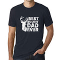 ULTRABASIC - Graphic Men's Best Buckin' Dad Ever Printed White Letter T-Shirt Navy