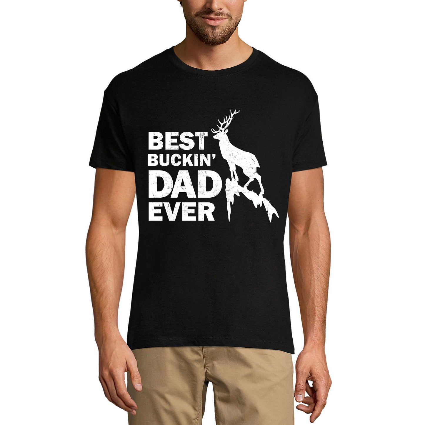 ULTRABASIC Men's Graphic T-Shirt Best Buckin' Dad Ever - Gift for Father's Day