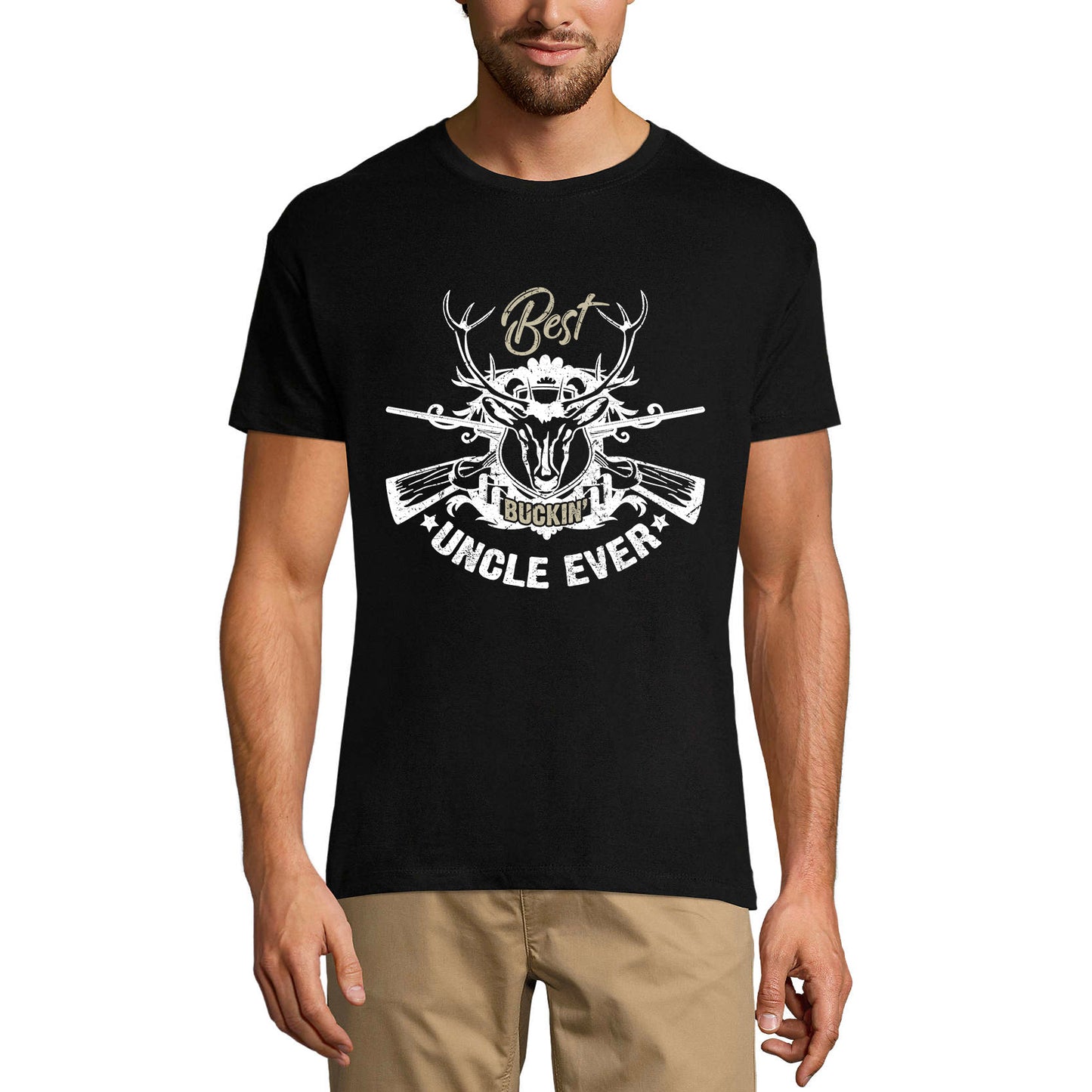 ULTRABASIC Men's T-Shirt Best Buckin Uncle Ever - Deer Hunter Tee Shirt