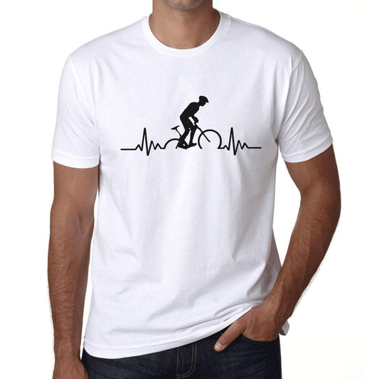 ULTRABASIC - <span>Graphic</span> <span>Printed</span> <span>Men's</span> Biker Pulse T-Shirt White - ULTRABASIC