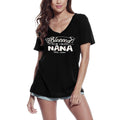 ULTRABASIC Damen-T-Shirt mit V-Ausschnitt „Blessed to be Called Nana – Gram Granny Grandmother“-T-Shirt