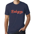 ULTRABASIC - Graphic Men's Bologna T-Shirt Printed Letters French Navy