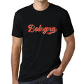 ULTRABASIC - Graphic Men's Bologna T-Shirt Printed Letters Deep Black