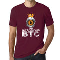 Men’s Graphic T-Shirt Bitcoin Notorious BTC Crown T-Shir HODL Crypto Tee Traders Gift Idea Burgundy Gift Idea