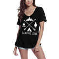 ULTRABASIC Women's T-Shirt Adventure Shirt - Love Camping - Novelty Shirts for Women Black