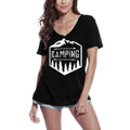 t shirts camping ULTRABASIC Women's T-Shirt Camping Adventure Shirt - Camping Shirts for Women Black