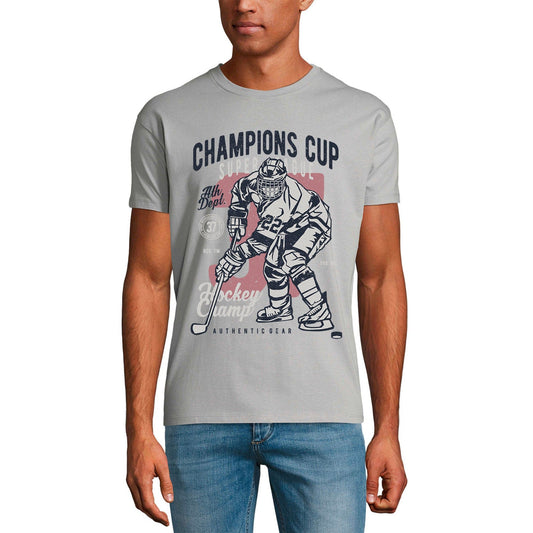 ULTRABASIC Men's Graphic T-Shirt Champions Cup Hockey Champ Tee Shirt